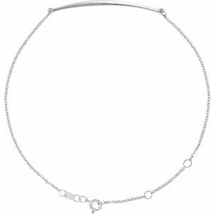 Sterling Silver Curved Bar 6 1/2-7 1/2
