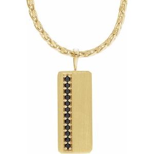 14K Yellow 1/5 CTW Black Diamond Geometric 24" Necklace