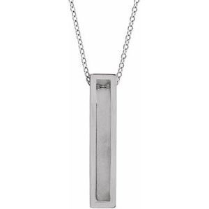 Engravable Sculptural Bar Necklace or Pendant