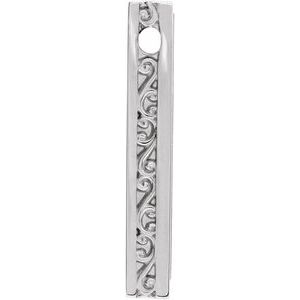 Sterling Silver 24.63x4.97 mm Engravable Sculptural Bar Slide Pendant
