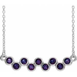 Platinum Alexandrite Bezel-Set Bar 16-18