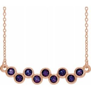 Collier en or rose 18 carats serti clos de 18-18 "