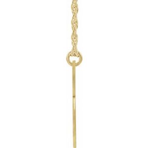 14K Yellow Gold-Plated Sterling Silver Block Initial B 16-18" Necklace with Brush Finish