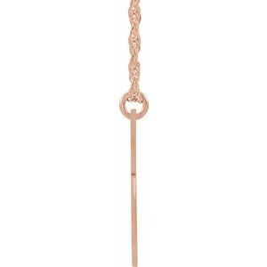14K Rose Gold-Plated Sterling Silver Block Initial B 16-18" Necklace with Brush Finish