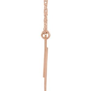 14K Rose Gold-Plated Sterling Silver Block Initial N 16-18" Necklace with Brush Finish