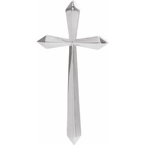 Sterling Silver 38x18.5 mm Elongated Cross Pendant