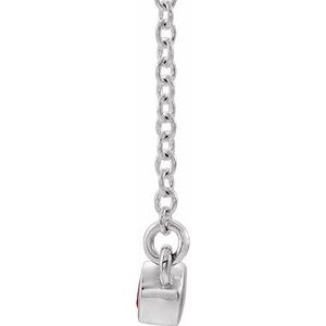 Sterling Silver Citrine Bezel-Set Bar 18" Necklace