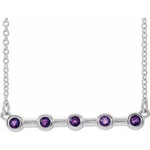 Sterling Silver Amethyst Bezel-Set Bar 18