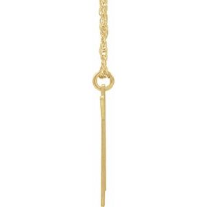 14K Yellow Gold-Plated Sterling Silver Block Initial K 16-18" Necklace with Brush Finish
