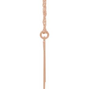 14K Rose Gold-Plated Sterling Silver Block Initial K 16-18" Necklace with Brush Finish