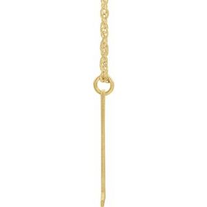 14K Yellow Gold-Plated Sterling Silver Block Initial L 16-18" Necklace with Brush Finish