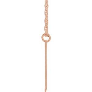 14K Rose Gold-Plated Sterling Silver Block Initial L 16-18" Necklace with Brush Finish