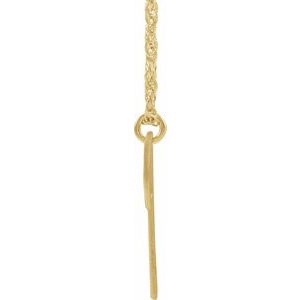 14K Yellow Gold-Plated Sterling Silver Block Initial P 16-18" Necklace with Brush Finish