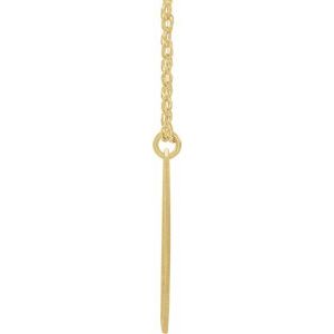 14K Yellow Gold-Plated Sterling Silver Block Initial D 16-18" Necklace with Brush Finish