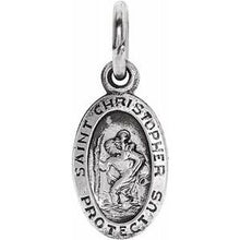 Load image into Gallery viewer, Sterling Silver 9x6 mm St. Christopher Medal
