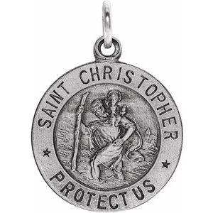 Sterling Silver 15 mm St. Christopher Medal