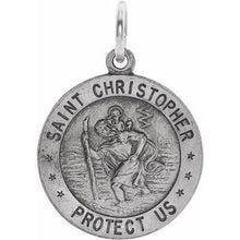 Load image into Gallery viewer, Sterling Silver 18 mm St. Christopher Medal
