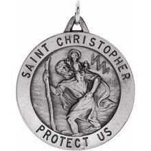 Load image into Gallery viewer, Sterling Silver 33 mm St. Christopher Medal
