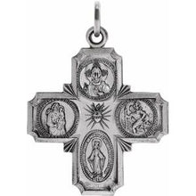 Load image into Gallery viewer, Sterling Silver 25x24 mm Four-Way Cross Medal
