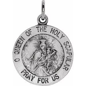 Sterling Silver 15 mm Scapular Medal