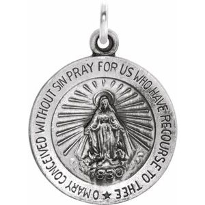 Sterling Silver 15 mm Miraculous Medal