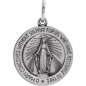 Sterling Silver 18 mm Miraculous Medal