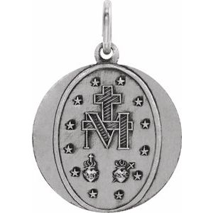 Sterling Silver 18 mm Miraculous Medal