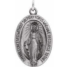 Load image into Gallery viewer, Sterling Silver 19x14 mm Oval Miraculous Medal
