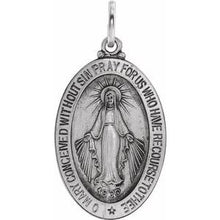 Load image into Gallery viewer, Sterling Silver 23x16 mm Oval Miraculous Medal
