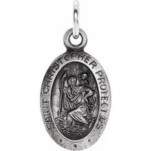 Load image into Gallery viewer, Sterling Silver 29x20 mm St. Christopher Medal
