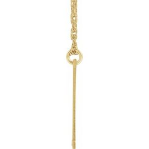 14K Yellow Gold-Plated Sterling Silver Block Initial I 16-18" Necklace with Brush Finish