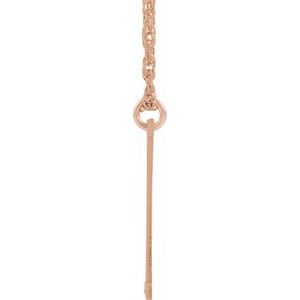 14K Rose Gold-Plated Sterling Silver Block Initial I 16-18" Necklace with Brush Finish