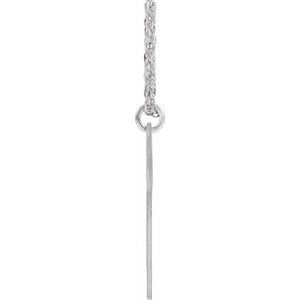 Sterling Silver Block Initial R 16-18" Necklace with Brush Finish