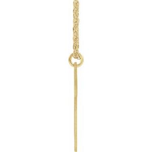 14K Yellow Gold-Plated Sterling Silver Block Initial R 16-18" Necklace with Brush Finish