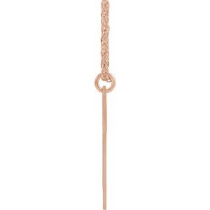 14K Rose Gold-Plated Sterling Silver Block Initial R 16-18" Necklace with Brush Finish