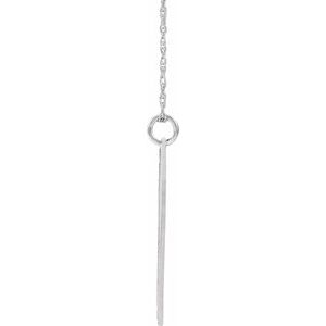 Sterling Silver Block Initial Q 16-18" Necklace with Brush Finish