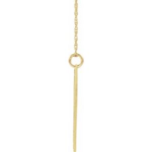 14K Yellow Gold-Plated Sterling Silver Block Initial Q 16-18" Necklace with Brush Finish