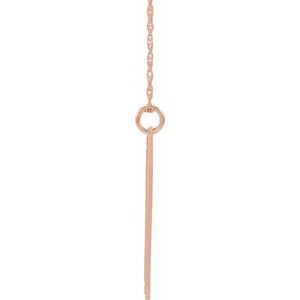 14K Rose Gold-Plated Sterling Silver Block Initial Q 16-18" Necklace with Brush Finish