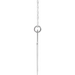 Sterling Silver Block Initial W 16-18" Necklace with Brush Finish