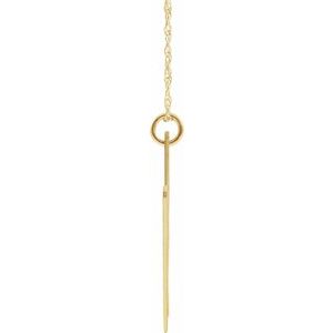 14K Yellow Gold-Plated Sterling Silver Block Initial W 16-18" Necklace with Brush Finish