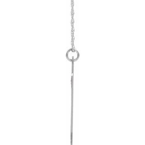 Sterling Silver Block Initial X 16-18" Necklace with Brush Finish