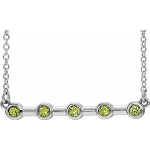 Sterling Silver Peridot Bezel-Set Bar 18