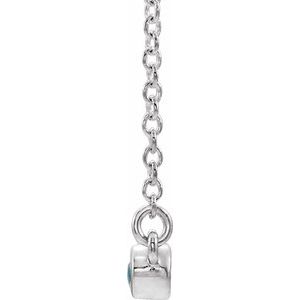 Sterling Silver Peridot Bezel-Set Bar 18" Necklace