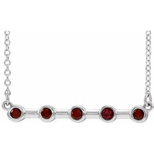 Sterling Silver Mozambique Garnet Bezel-Set Bar 18