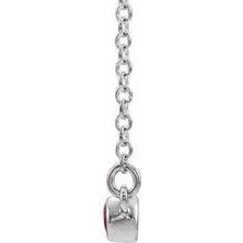 Charger l&#39;image dans la galerie, Sterling Silver Mozambique Garnet Bezel-Set Bar 18&quot; Necklace
