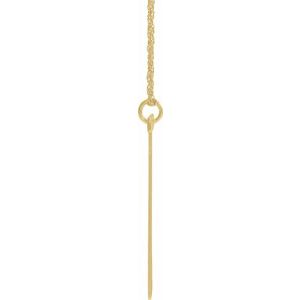 14K Yellow Gold-Plated Sterling Silver Block Initial T 16-18" Necklace with Brush Finish