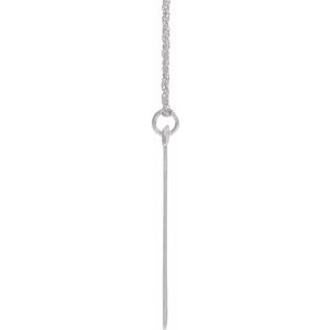 Sterling Silver Block Initial T 16-18" Necklace with Brush Finish