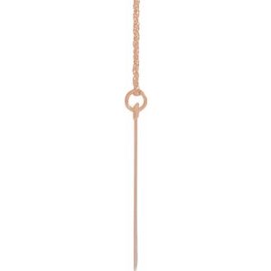 14K Rose Gold-Plated Sterling Silver Block Initial T 16-18" Necklace with Brush Finish