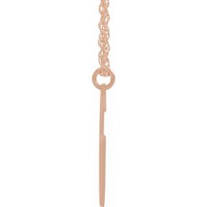 14K Rose Gold-Plated Sterling Silver Block Initial G 16-18" Necklace with Brush Finish