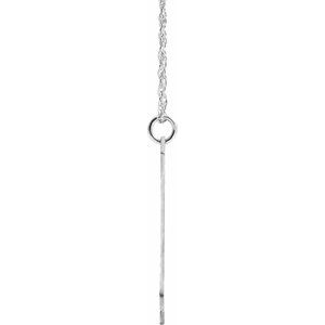Sterling Silver Block Initial Z 16-18" Necklace with Brush Finish